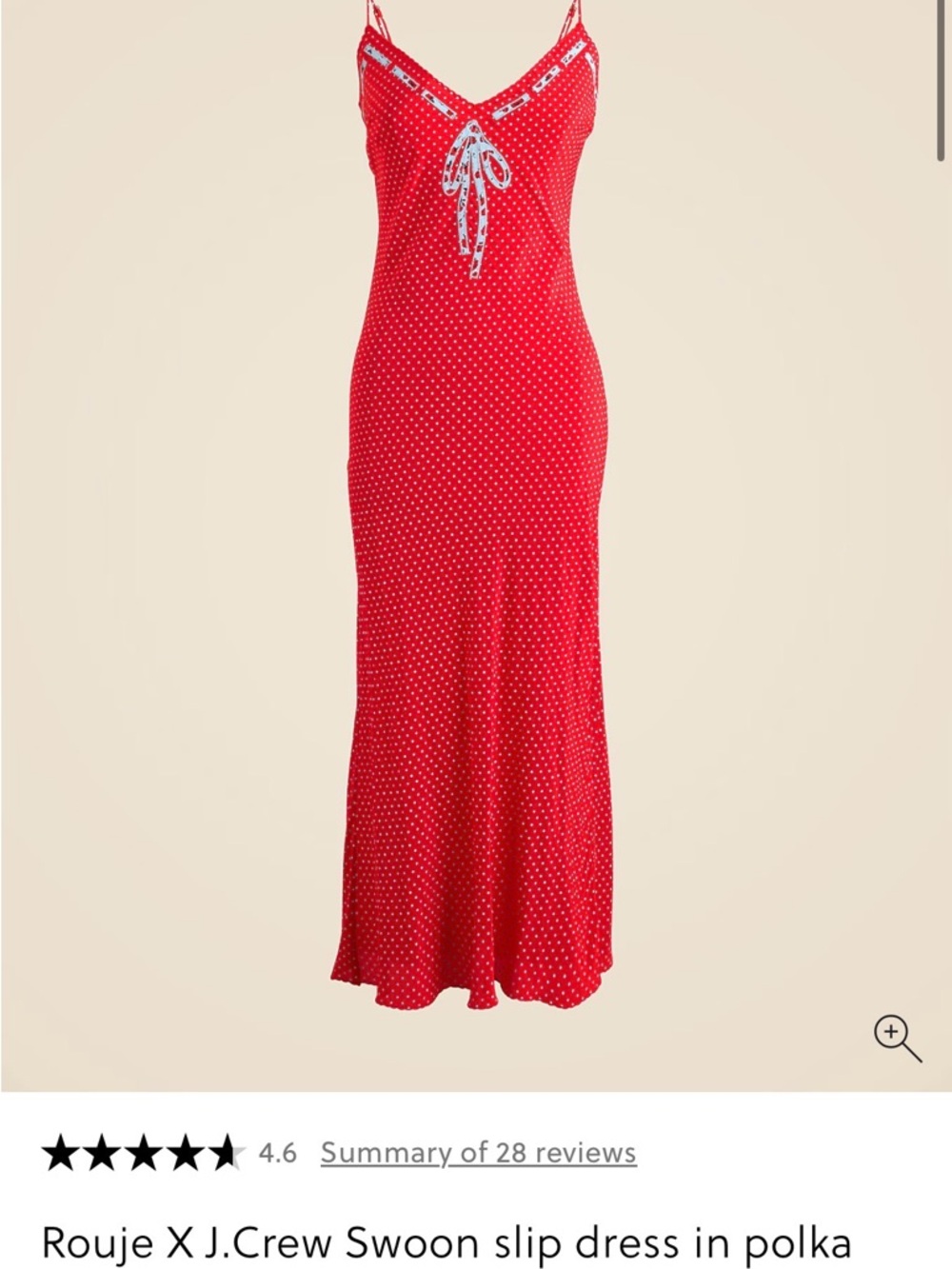 Rouje Red with White Polka Dot Slip Dress